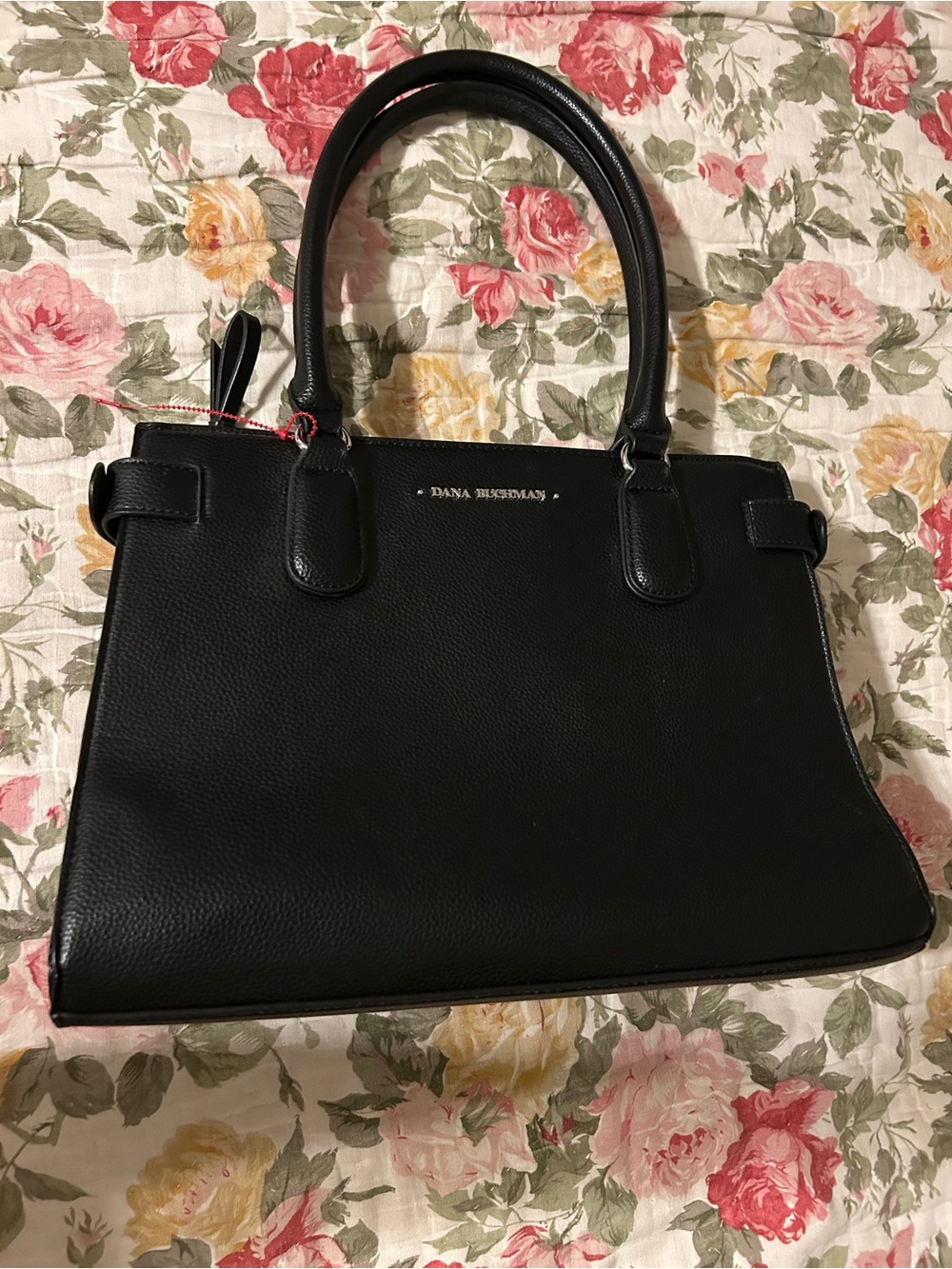 Dana Buchman Black Pebbled Leather Satchel